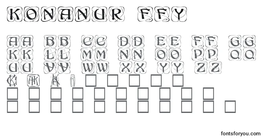 characters of konanur ffy font, letter of konanur ffy font, alphabet of  konanur ffy font